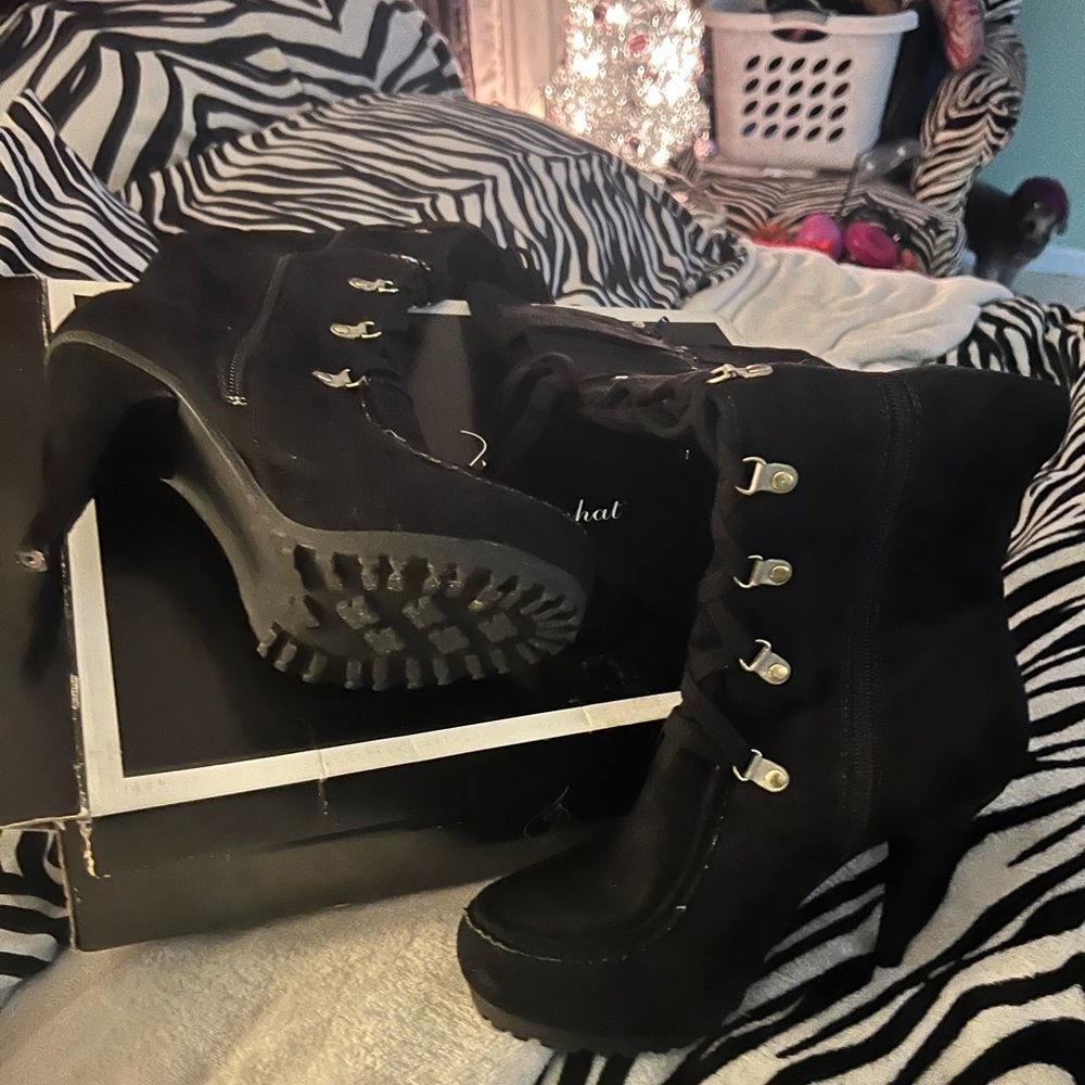 Baby Phat suede black thigh high boots.$225
